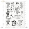 czar dawnych przedmiotów; bielizna kobieca, gorset, dawne napisy, manekin krawiecki, maszyny krawieckie, maszyny do szycia, retro, Paris
